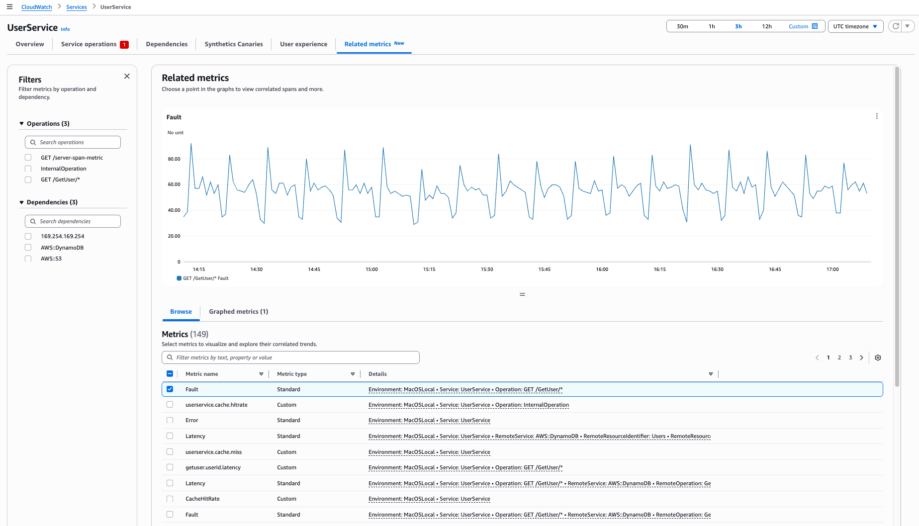 Verwandte Metriken anzeigen