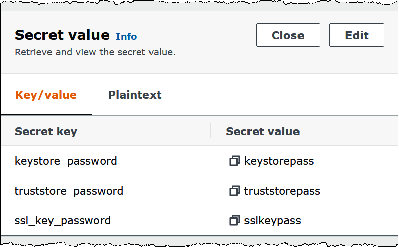 Abrufen eines SSL-Geheimnisses in Secrets Manager