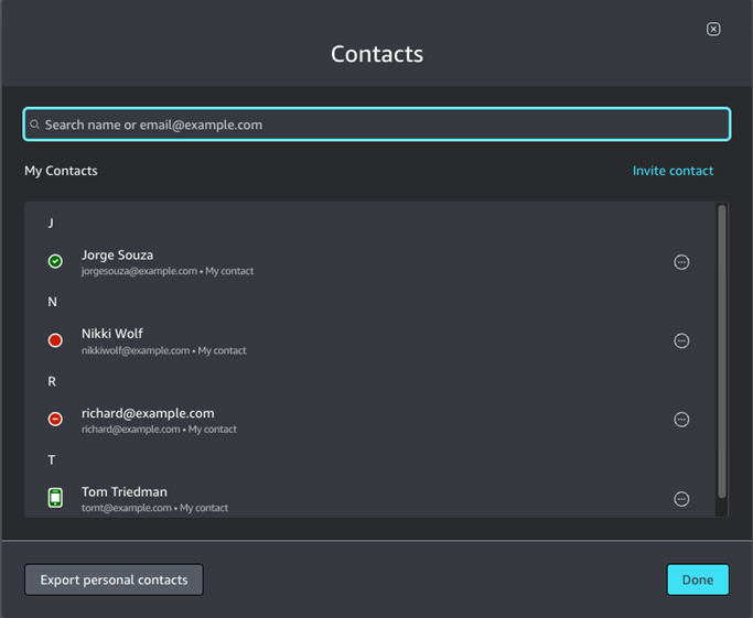 Beispieldateiname: Amazon_Chime_ (Arnav Desai) _personal_contacts.csv
