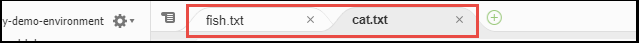 Tabs am Rand eines Fensters in der AWS Cloud9 IDE