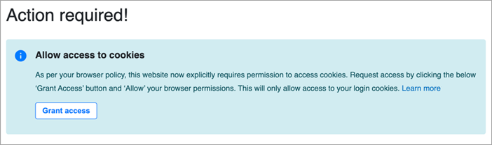 Banner „Zugriff gewähren“