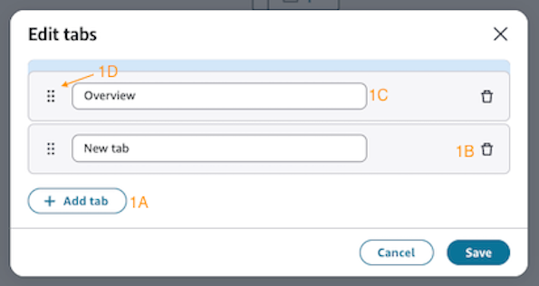Tabs bearbeiten werden angezeigt.