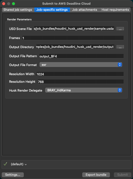 Ein Beispiel für ein Job-Bundle-GUI-Interface von Husk.