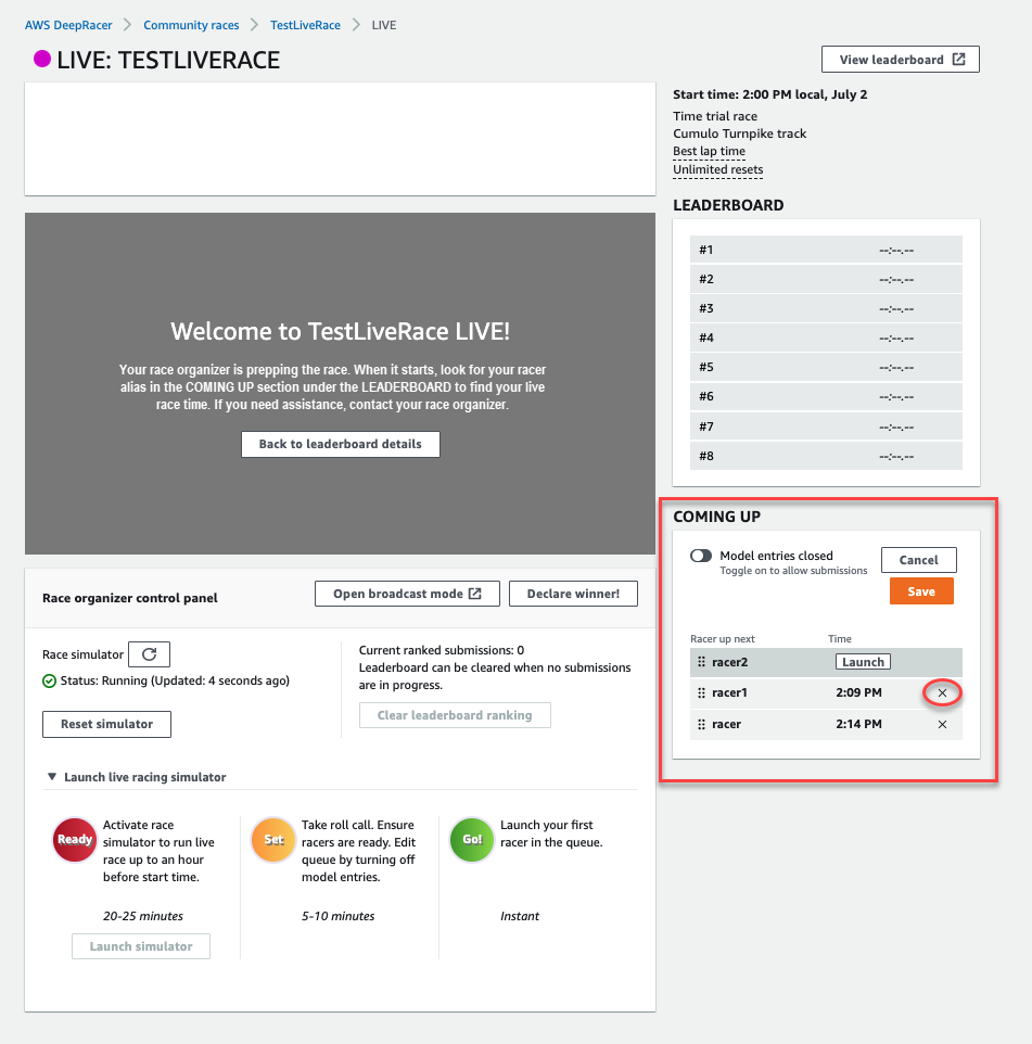 Wählen Sie die Schaltfläche „Simulator starten“.