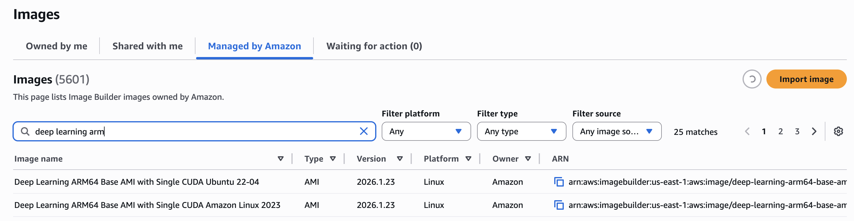 Von Amazon verwaltetes Deep ARM64 Learning-Base-AMI