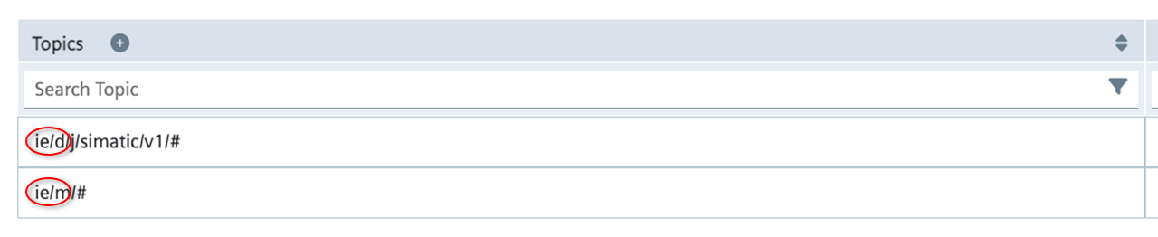 Ein Screenshot, der die Siemens-Thementypen zeigt. Das Bild umkreist jeweils den Teil des Dateipfads, der mit "ie/d" and "ie/m,“ beginnt.