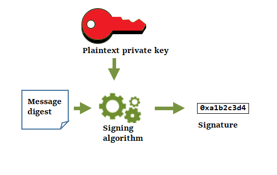 Generieren Sie eine kryptografische Signatur mit dem privaten Schlüssel in einem Datenschlüsselpaar außerhalb von AWS KMS.