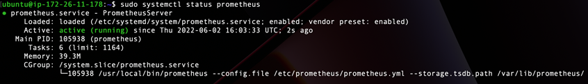 Prometheus-Statusausgabe