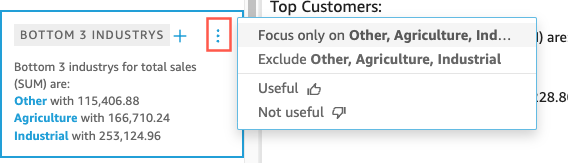 Öffnen Sie das Kontextmenü für ein Insight.