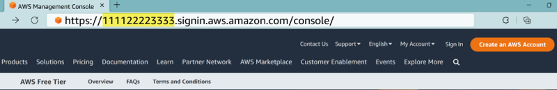 Beispiel für eine IAM-Benutzer-Anmelde-URL.