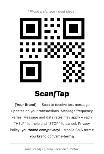 Beispiel für eine physische Beschilderung mit einem QR-Code