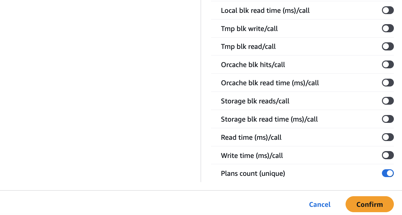 Configuración de la tabla de detalles del plan