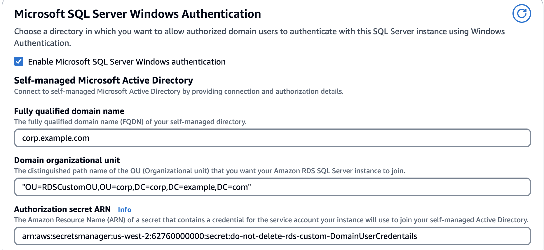 Directorio de autenticación de Windows de Microsoft SQL Server