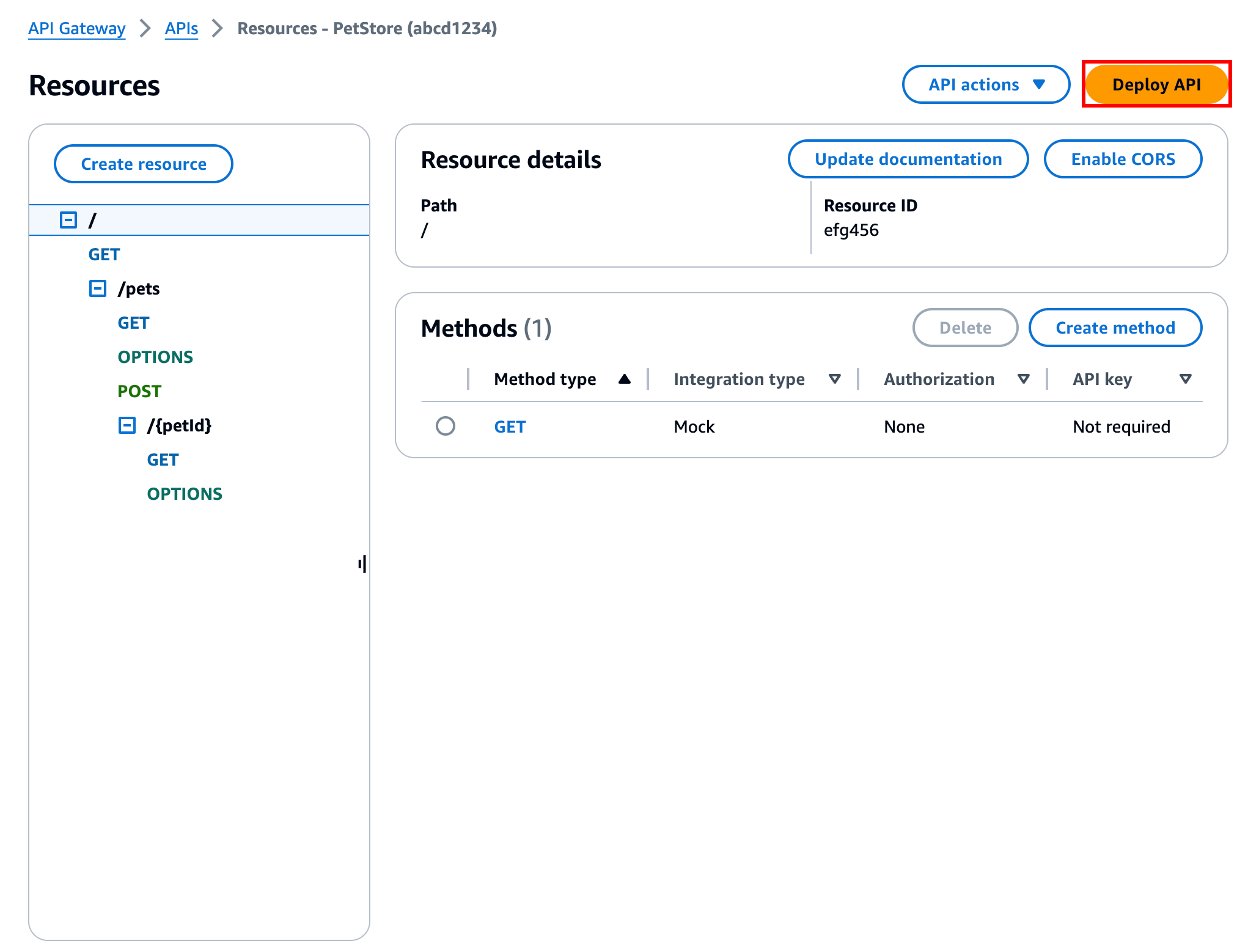 Utilice el botón de implementación para implementar la API, así los intermediarios de la API pueden invocar la API.