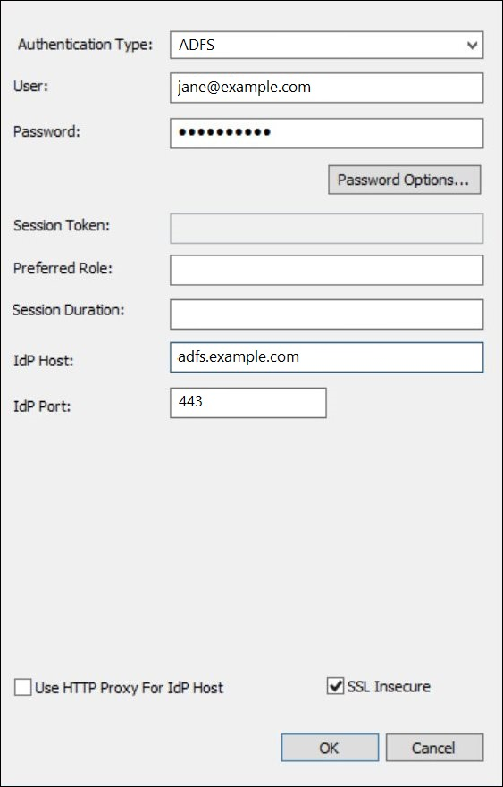 Configurar las opciones de autenticación.