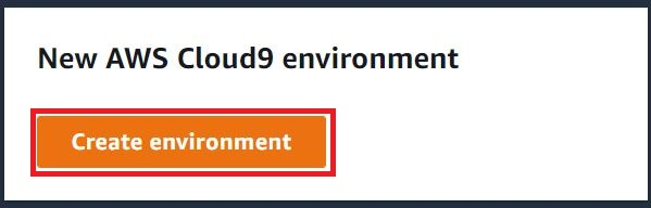 Página de bienvenida en la AWS Cloud9 consola
