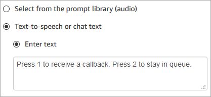 La página de propiedades del bloque Obtener entrada de clientes, configurada para el text-to-speech texto del chat.