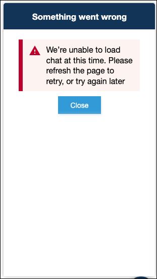Aparece el mensaje de error Algo salió mal.