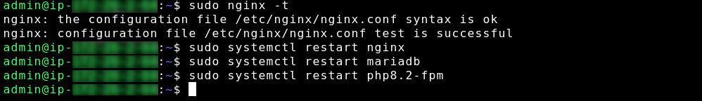 Se iniciaron los servicios de instancia de Nginx.