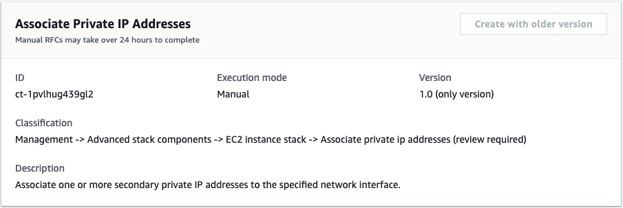 Console interface showing details for associating private IP addresses to an EC2 instance.