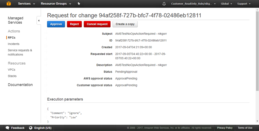Página de detalles del RFC.