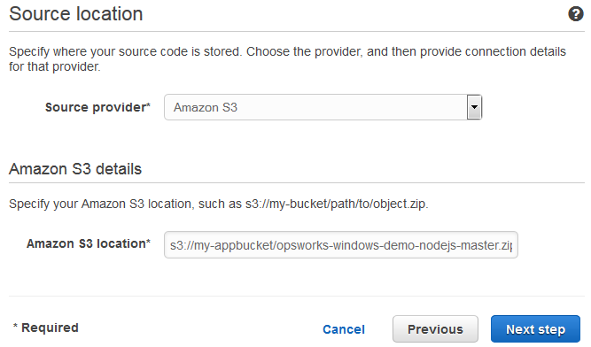 CodePipeline Origen y proveedor de AWS