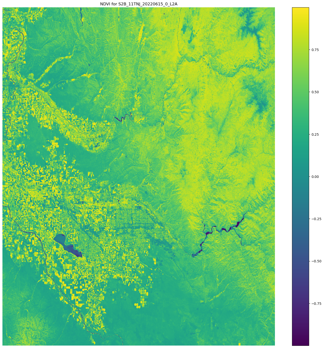 Imagen satelital del norte de Iowa con el NDVI superpuesto en la parte superior