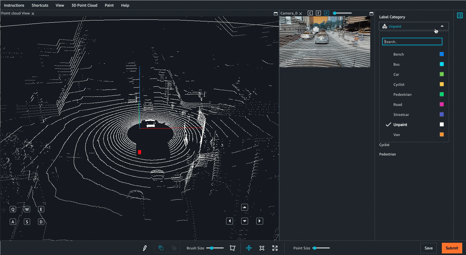 Gif que muestra cómo los trabajadores pueden desplazarse por la nube de puntos 3D