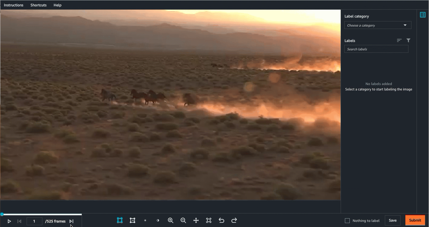 Gif que muestra cómo desplazarse por fotogramas de vídeo