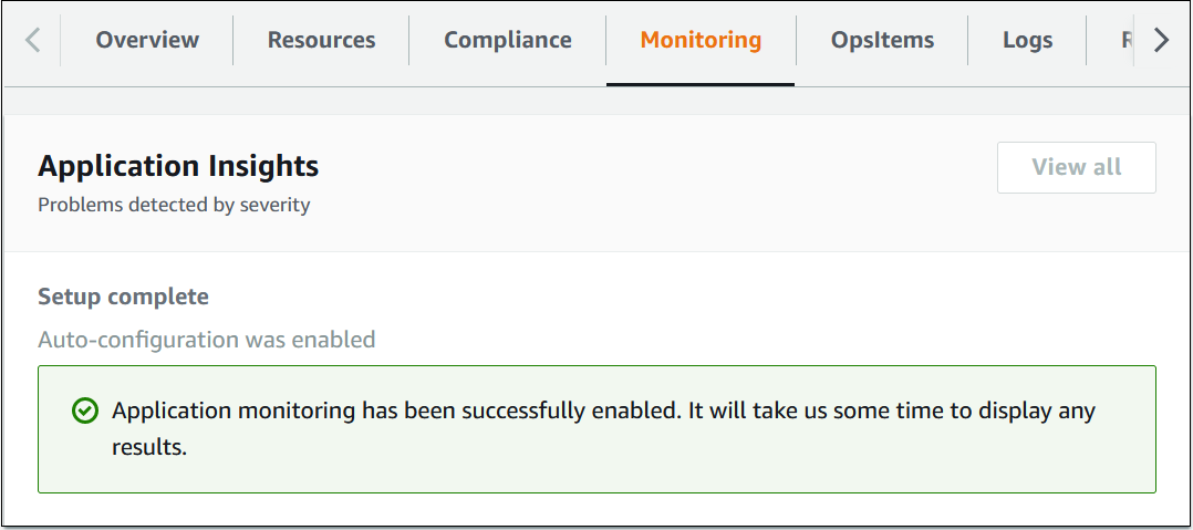 Captura de pantalla de Application Insights