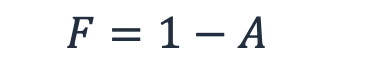 Imagen de la ecuación F =1 − D