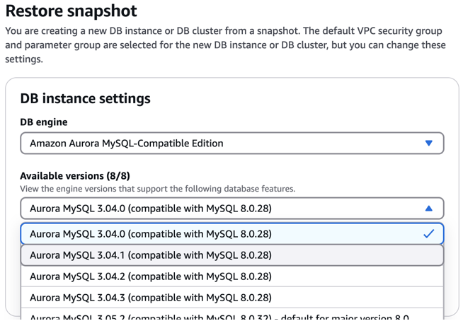 Page Restore snapshot (Restaurer l'instantané)