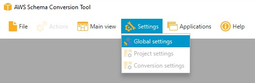 Choisissez Global Settings (Paramètres globaux)