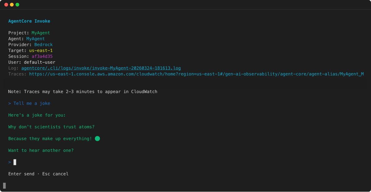 Appelez l'écran TUI affichant l'interface de chat