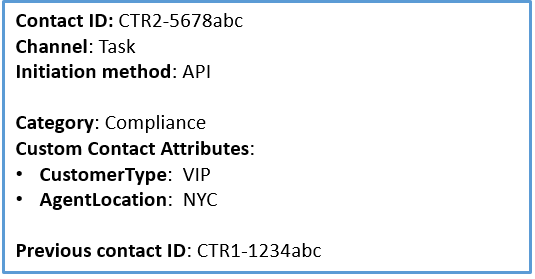 Enregistrement de contact 2 pour la tâche.