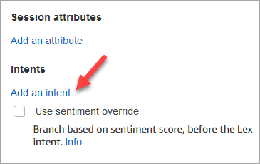 Section Intentions, option Ajouter une intention.