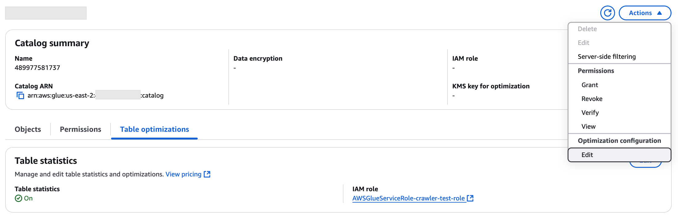 La capture d’écran montre les options disponibles pour générer des statistiques de colonne.