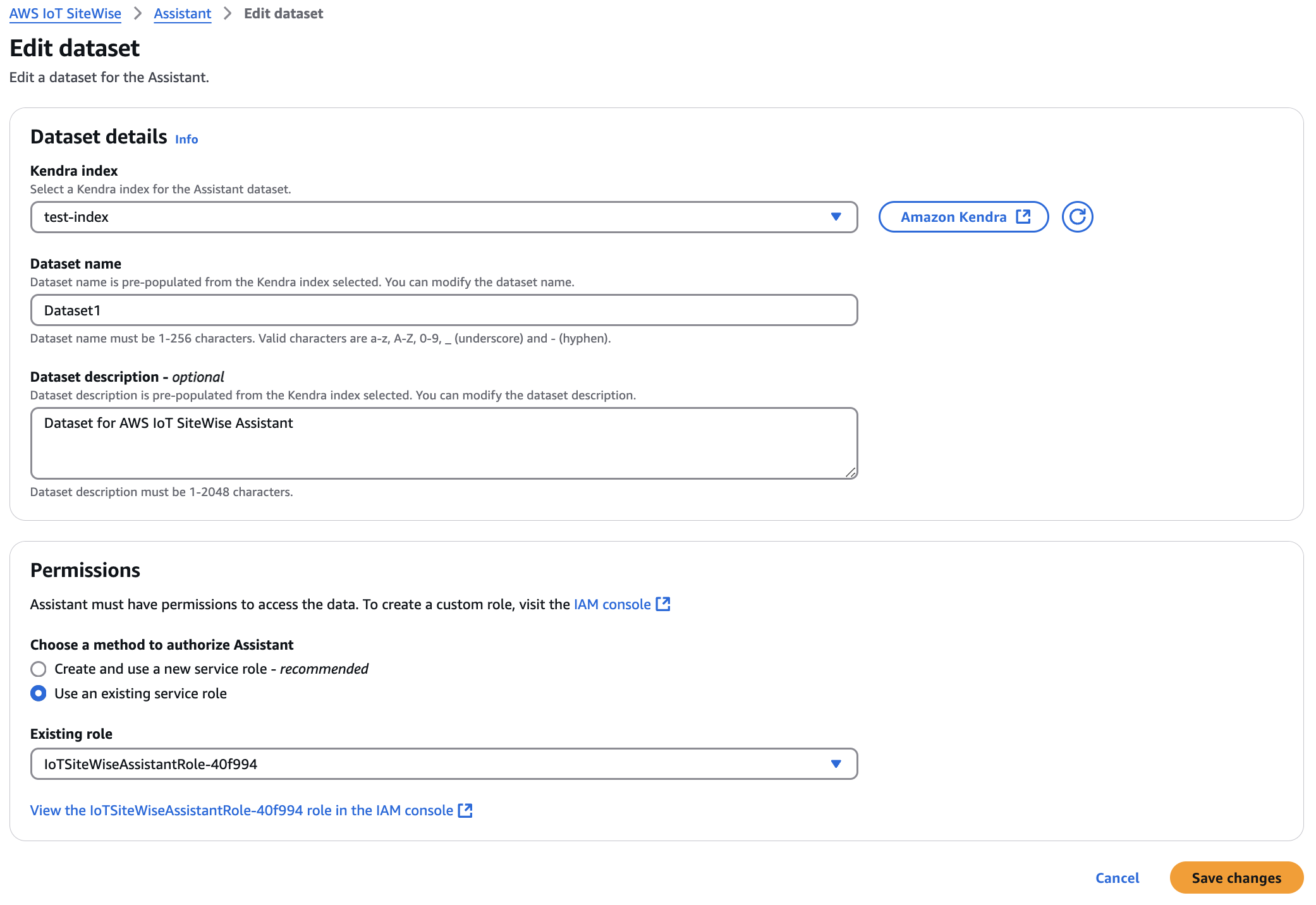 Modification de l'image finale d'un jeu de données dans la page Assistant de la console