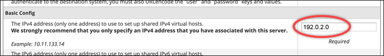 IPv4 zone de texte d'adresse