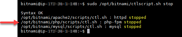 Instance services stopped. (Services d'instances arrêtés.)