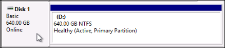 Disque en ligne sur une instance Windows.