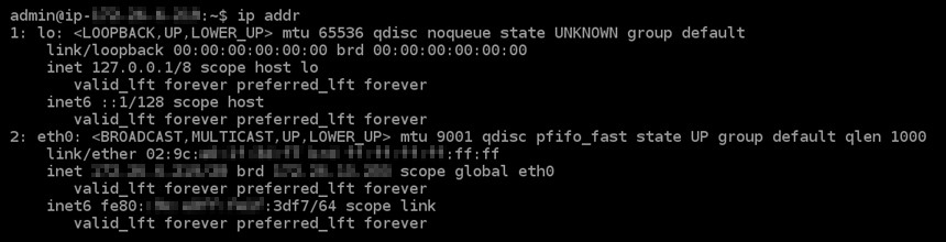 IPv6 non configuré sur l'instance.