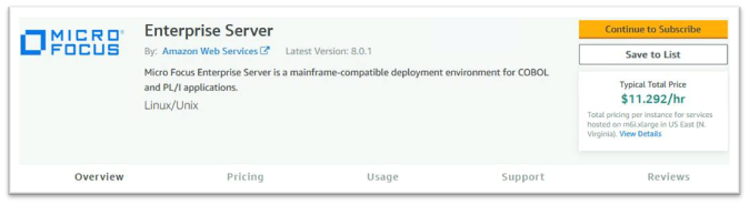 Offre de serveurs d'entreprise en AWS Marketplace.