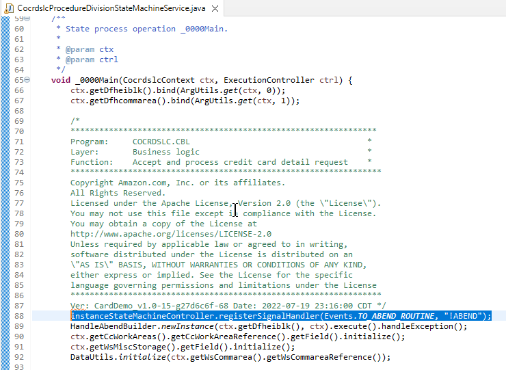 Service Statemachine utilisant un événement Statemachine Controller.