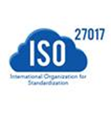 ISO 27017 logo with blue circular design and text for International Organization for Standardization.
