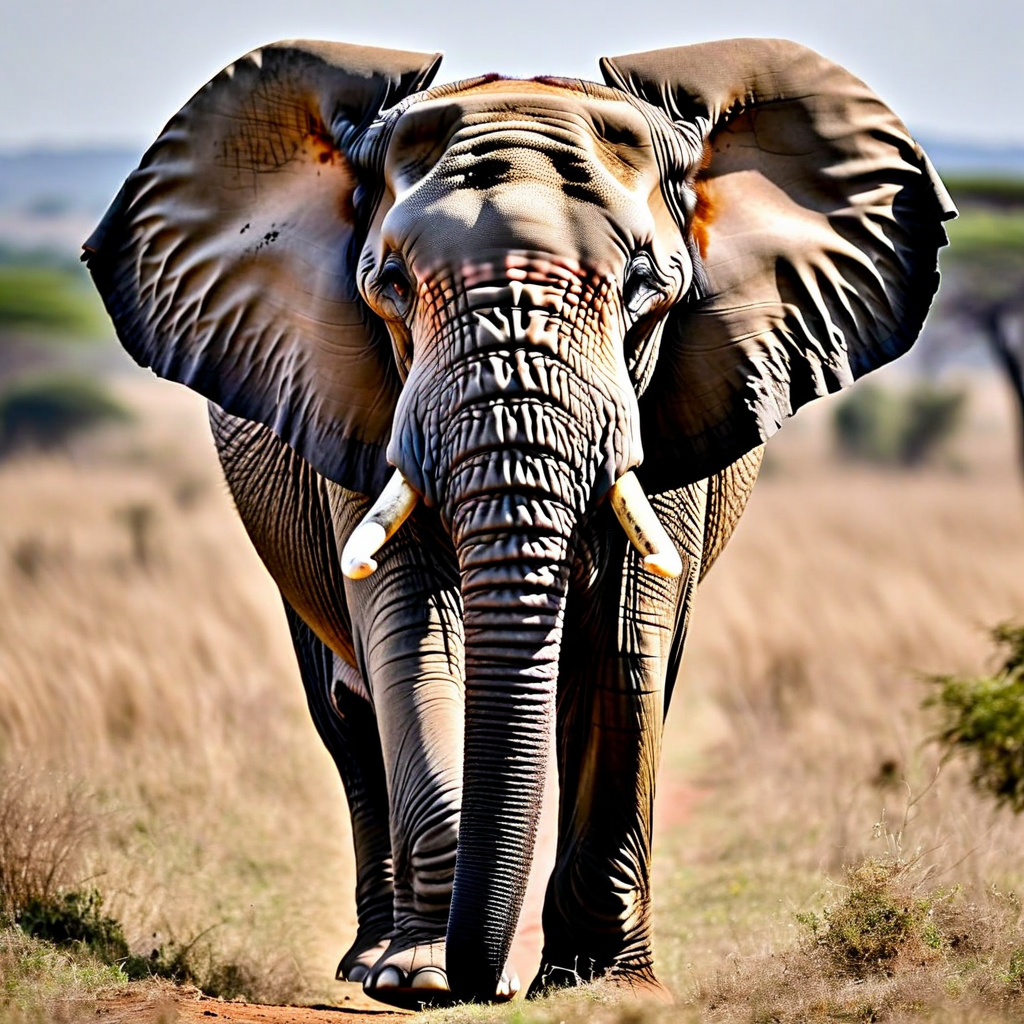 L'image représente un éléphant dans le style photoréaliste.
