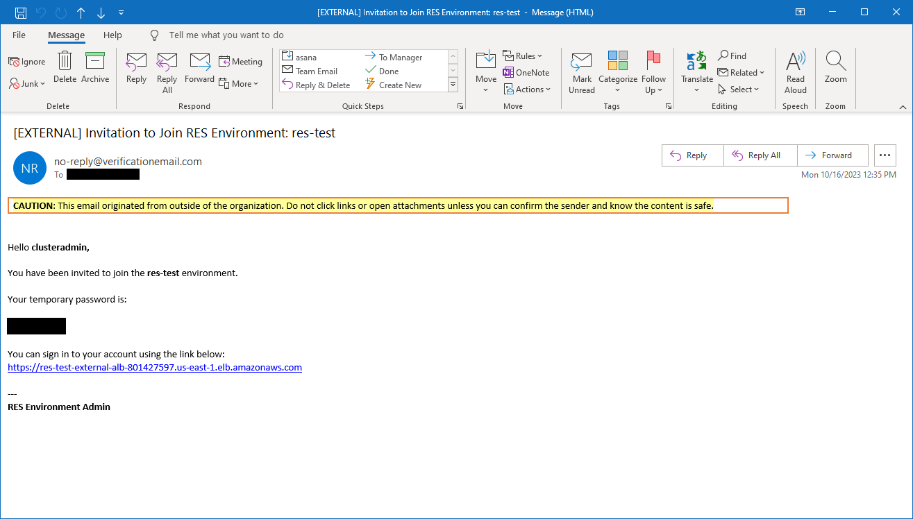 Première inscription par e-mail d'invitation