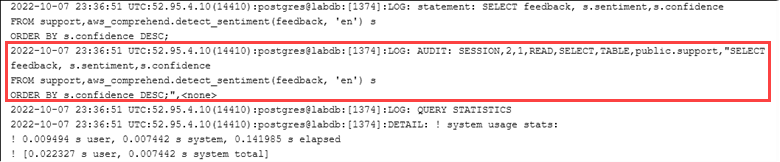Gambar file SQL log Postgre setelah pengaturan. pgAudit