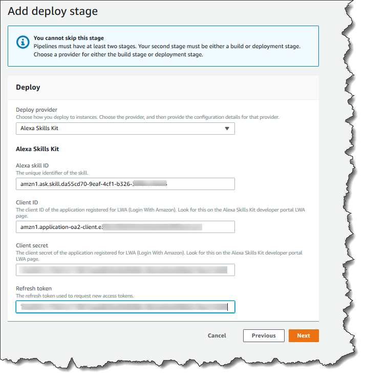 Langkah 6: Menyebarkan halaman untuk tindakan Alexa Skills Kit