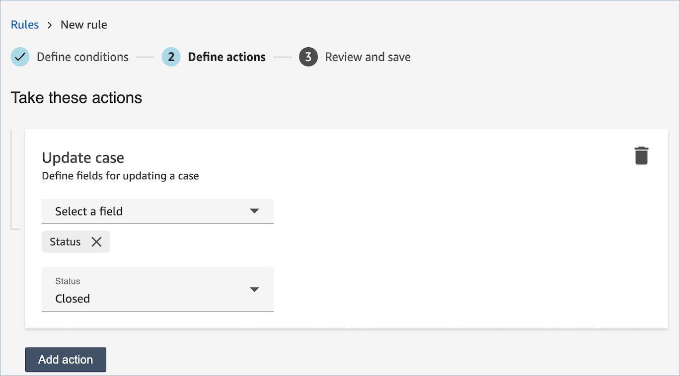 Pilih bidang kasus apa pun yang ingin Anda perbarui dari dropdown dan tentukan nilai barunya.